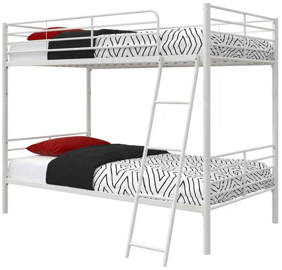 Stratus Convertible Twin over Twin Bunk Bed in White by DOREL HOME FURNISHINGS