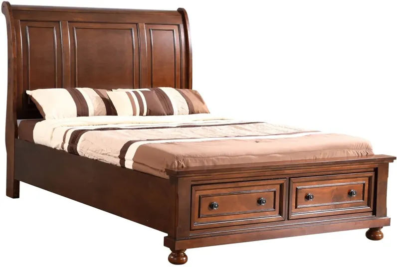 Meade Sleigh Storage Bed in Cherry by Glory Furniture