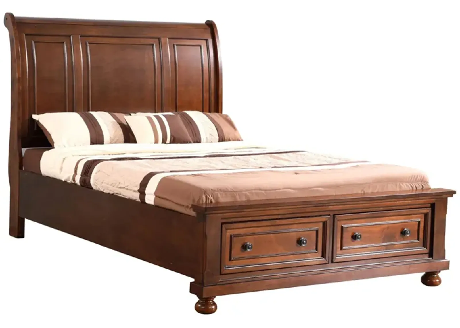 Meade Sleigh Storage Bed in Cherry by Glory Furniture