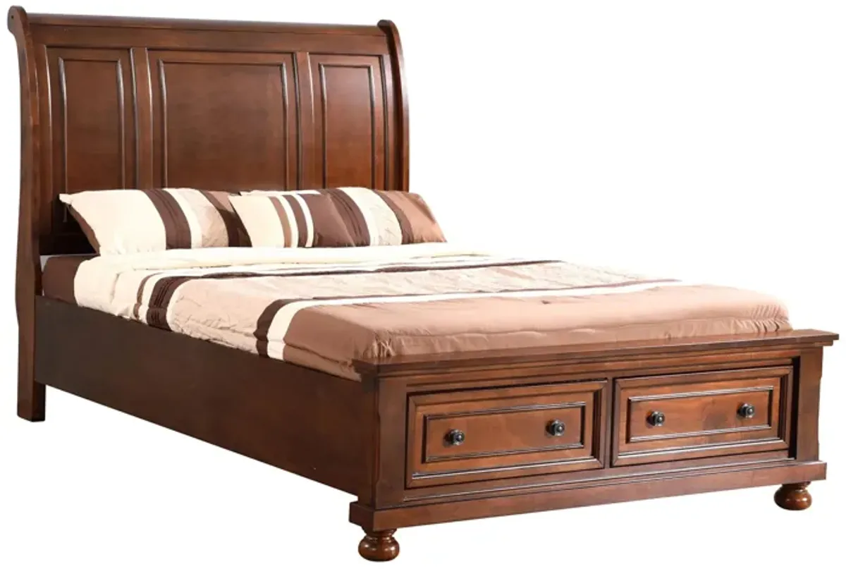 Meade Sleigh Storage Bed in Cherry by Glory Furniture