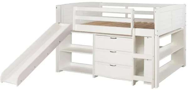 Donco Louver Low Loft Bed with Slide