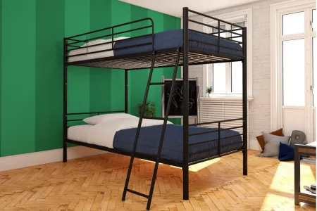Stratus Convertible Twin over Twin Bunk Bed in Black by DOREL HOME FURNISHINGS
