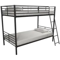 Stratus Convertible Twin over Twin Bunk Bed in Black by DOREL HOME FURNISHINGS