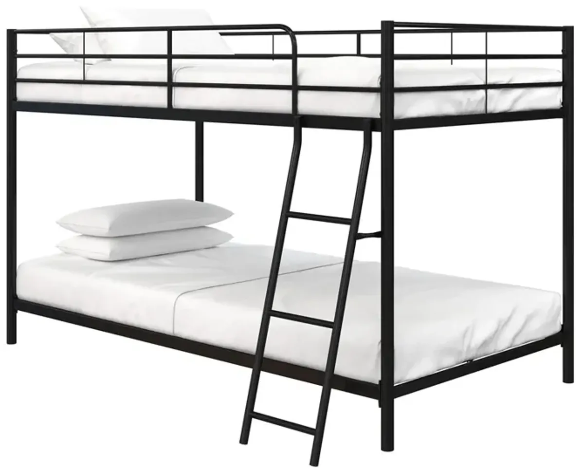 Atwater Living Bethia Twin over Twin Bunk Bed with Storage Bins in Black by DOREL HOME FURNISHINGS