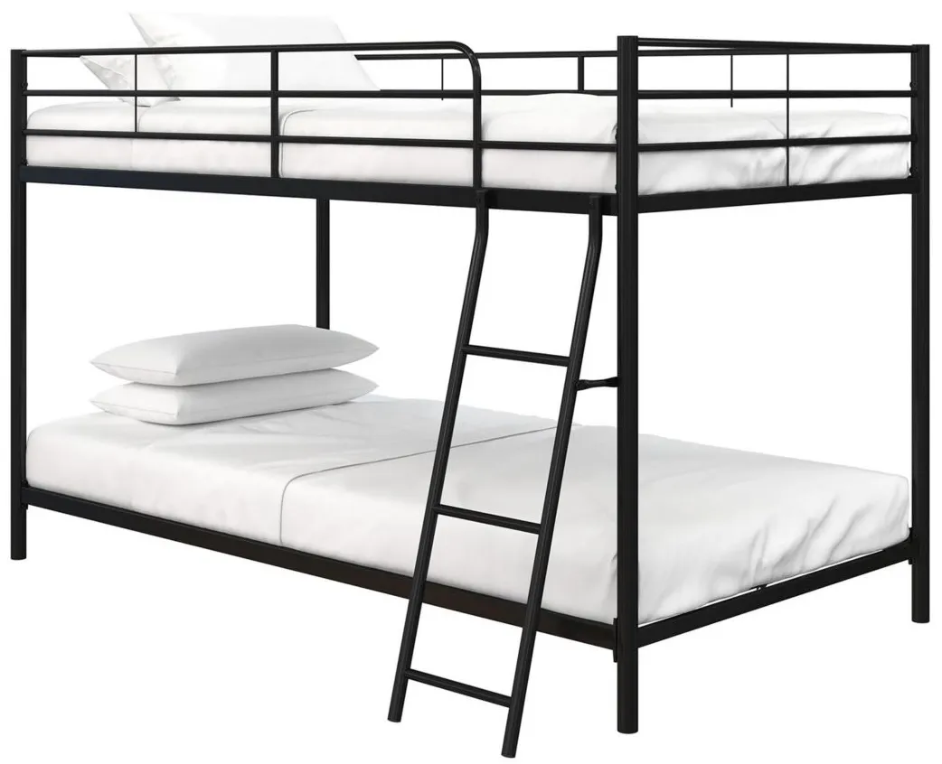 Atwater Living Bethia Twin over Twin Bunk Bed with Storage Bins in Black by DOREL HOME FURNISHINGS