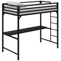 Miles Loft Bed with Desk in Black by DOREL HOME FURNISHINGS