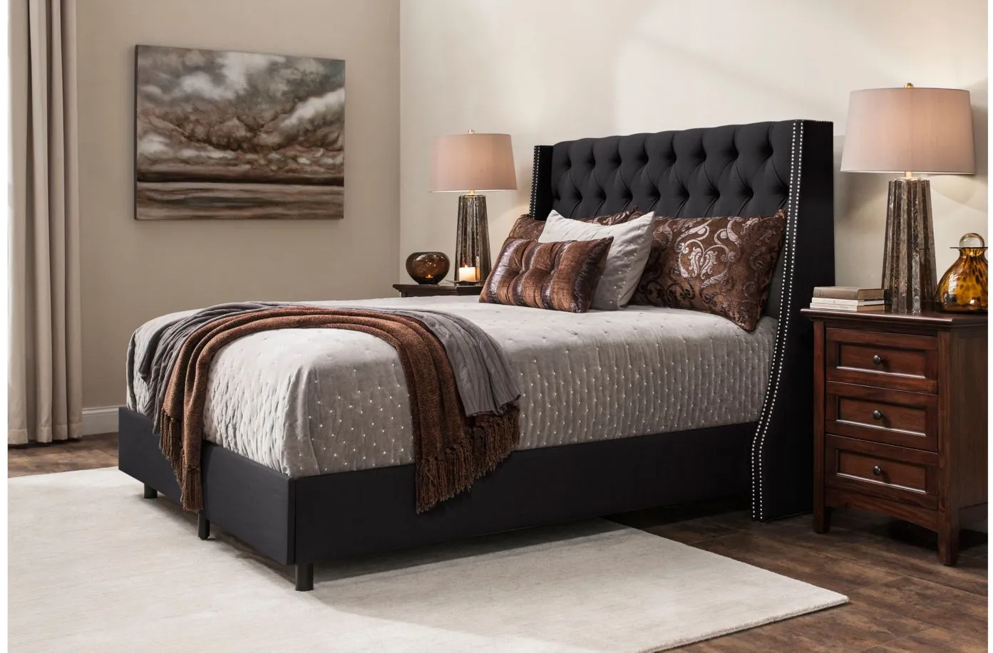 Sheridan Upholstered Wingback Bed