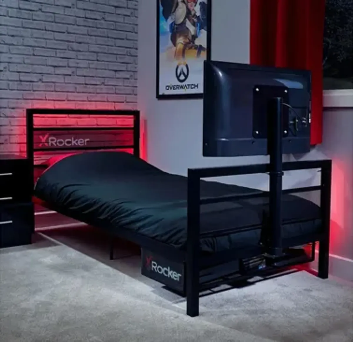 X Rocker Basecamp TV Twin Gaming Bed