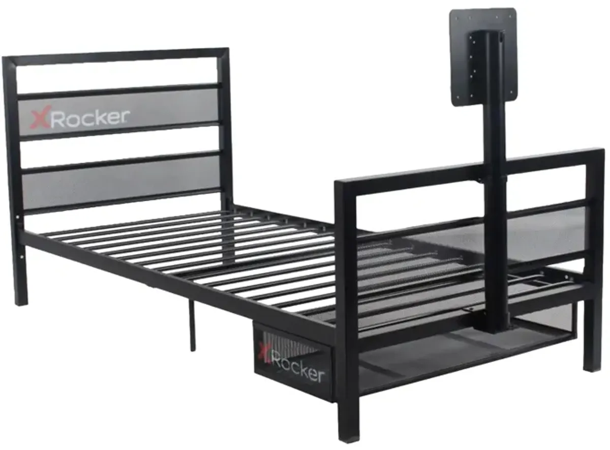 X Rocker Basecamp TV Twin Gaming Bed in Black by Ace Casual Furniture