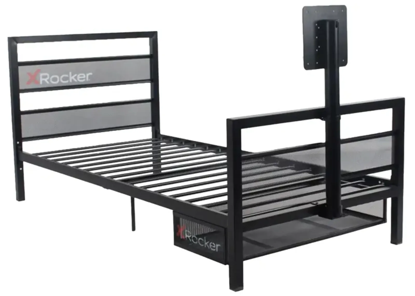 X Rocker Basecamp TV Twin Gaming Bed in Black by Ace Casual Furniture