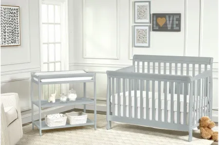 Riley 4-in-1 Convertible Crib in Gray by Heritage Baby