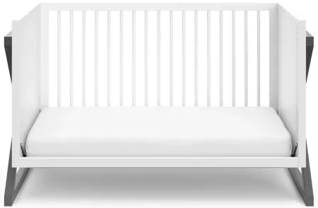 Equinox Convertible Crib in White & Gray by Bellanest