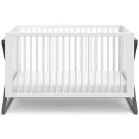 Equinox Convertible Crib in White & Gray by Bellanest