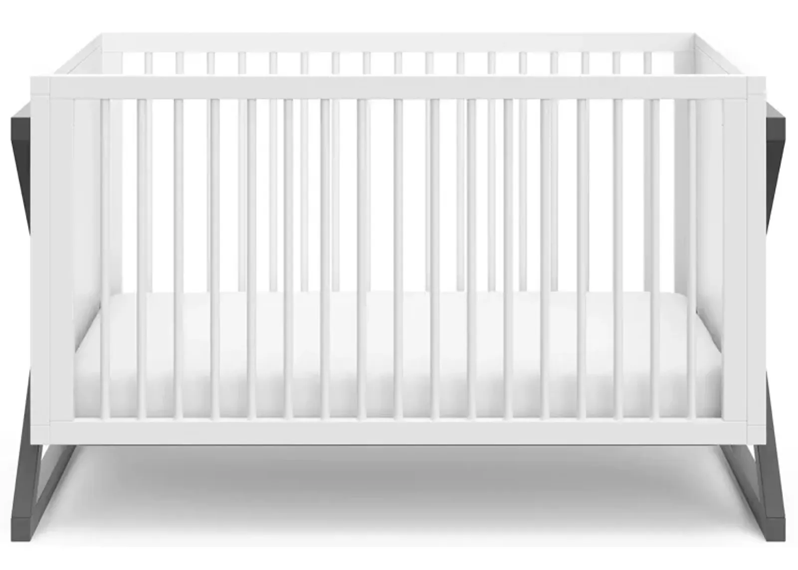 Equinox Convertible Crib in White & Gray by Bellanest