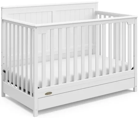 Halsey Convertible Crib w/ Drawer in White by Bellanest