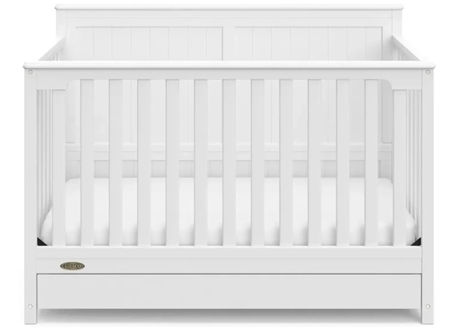 Halsey Convertible Crib w/ Drawer in White by Bellanest