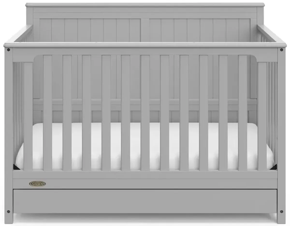 Halsey Convertible Crib w/ Drawer in Pebble Gray by Bellanest