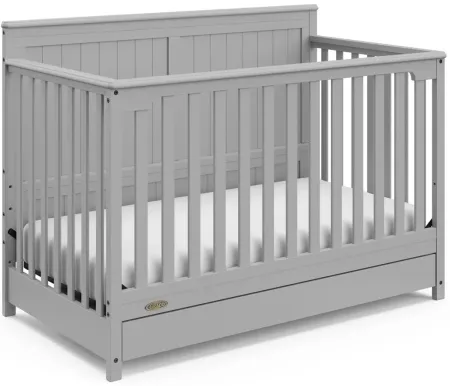 Halsey Convertible Crib w/ Drawer in Pebble Gray by Bellanest