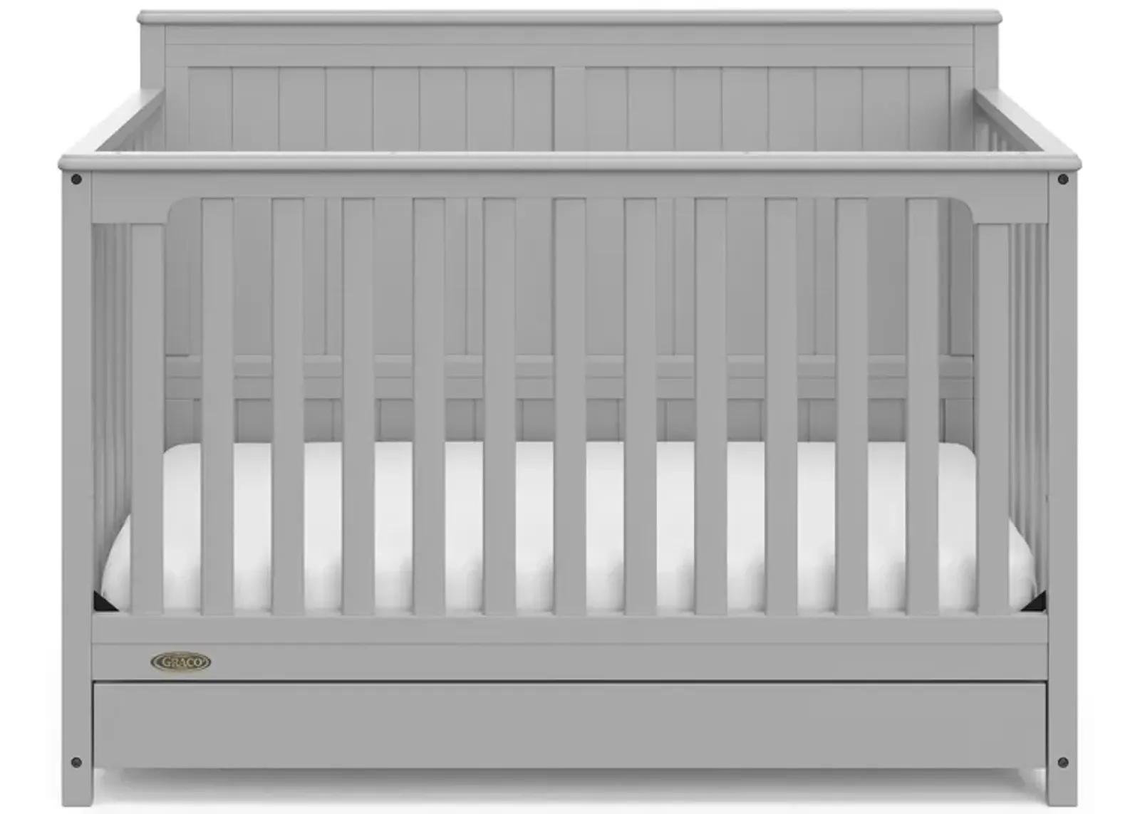 Halsey Convertible Crib w/ Drawer in Pebble Gray by Bellanest