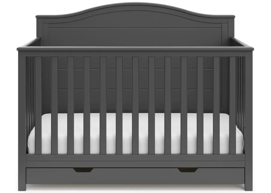 Moss Convertible Crib w/Drawer in Gray by Bellanest