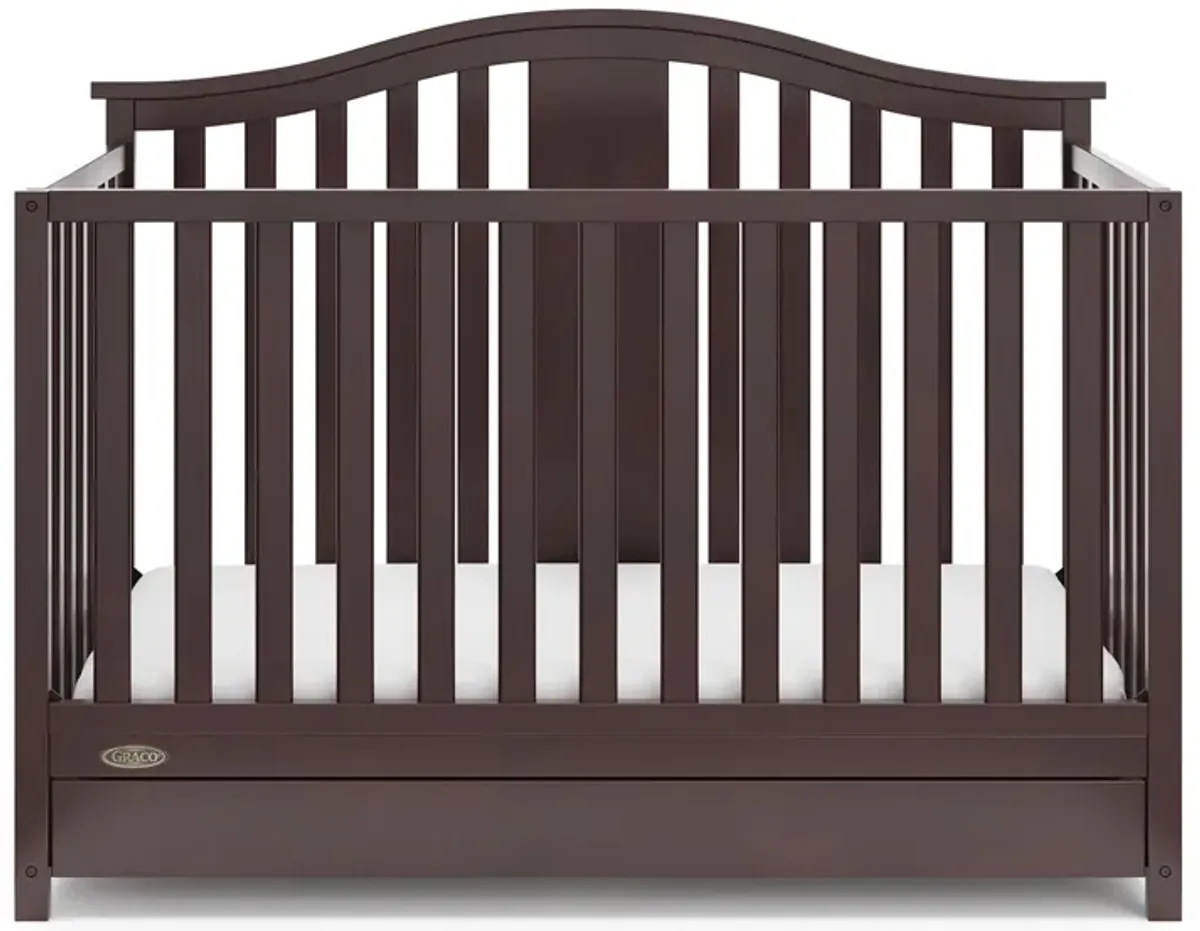 Solano 4 in 1 Convertible Crib w/ Drawer in Espresso by Bellanest