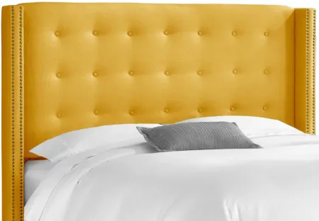 Cranford Wingback Headboard in Linen French Yellow by Skyline