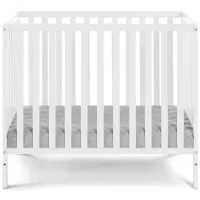 Palmer 3-in-1 Convertible Mini Crib W/ Mattress Pad in White by Heritage Baby