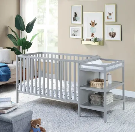 Palmer 3-in-1 Convertible Crib & Changer in Gray by Heritage Baby