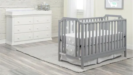 Celeste 3-in-1 Convertible Crib in Light Gray by Heritage Baby