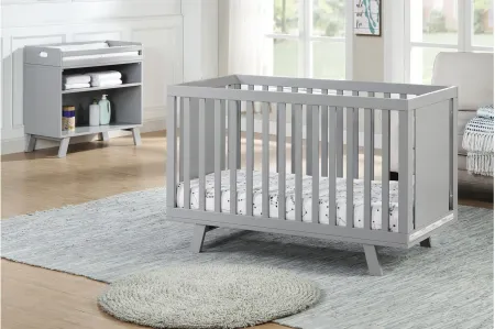 Livia 3-in-1 Convertible Crib in Gray/Gray by Heritage Baby