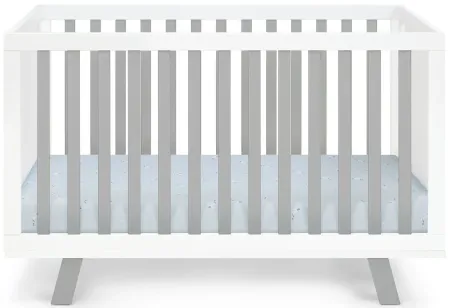 Livia 3-in-1 Convertible Crib in White/Gray by Heritage Baby