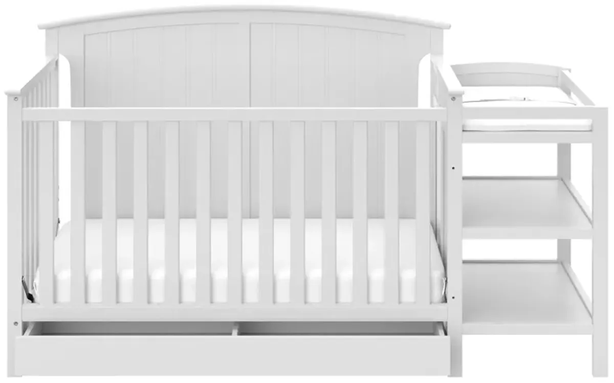 Steveston Crib & Changer w/Drawer in White by Bellanest