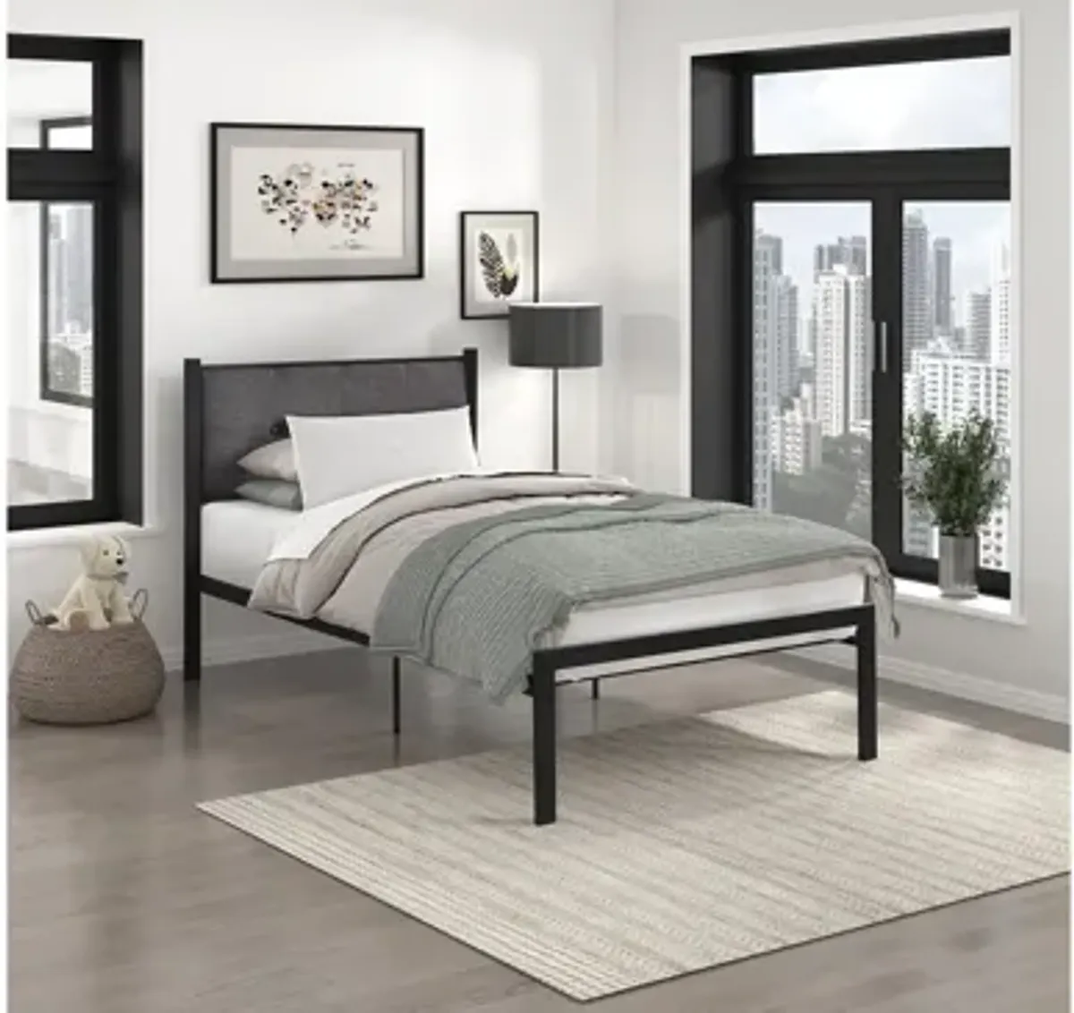 Faustina Twin Metal Platform Bed