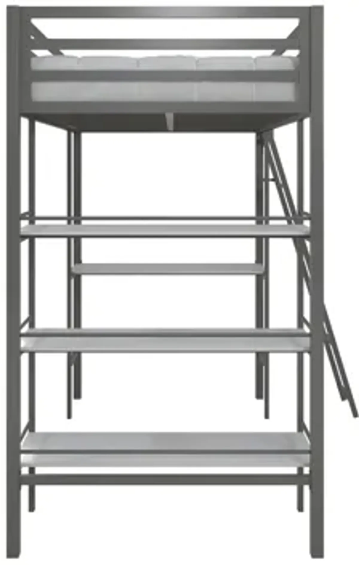 Little Seeds Nova Metal Loft Bed w/ Shelves