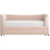 Little Seeds Valentina Upholstered Daybed with Trundle in Pink by DOREL HOME FURNISHINGS