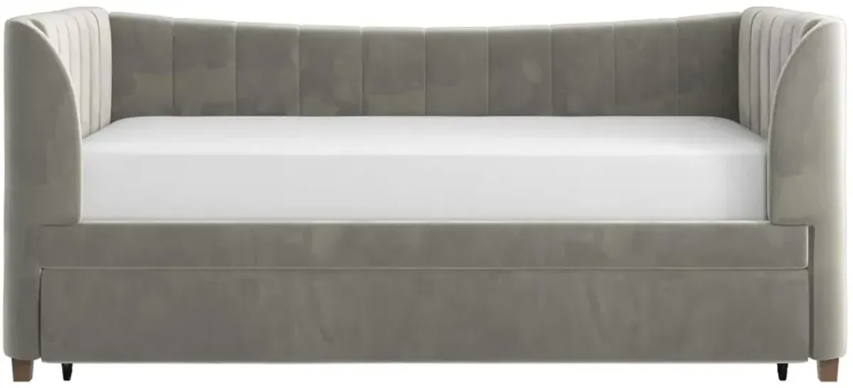 Little Seeds Valentina Upholstered Daybed with Trundle in Gray by DOREL HOME FURNISHINGS