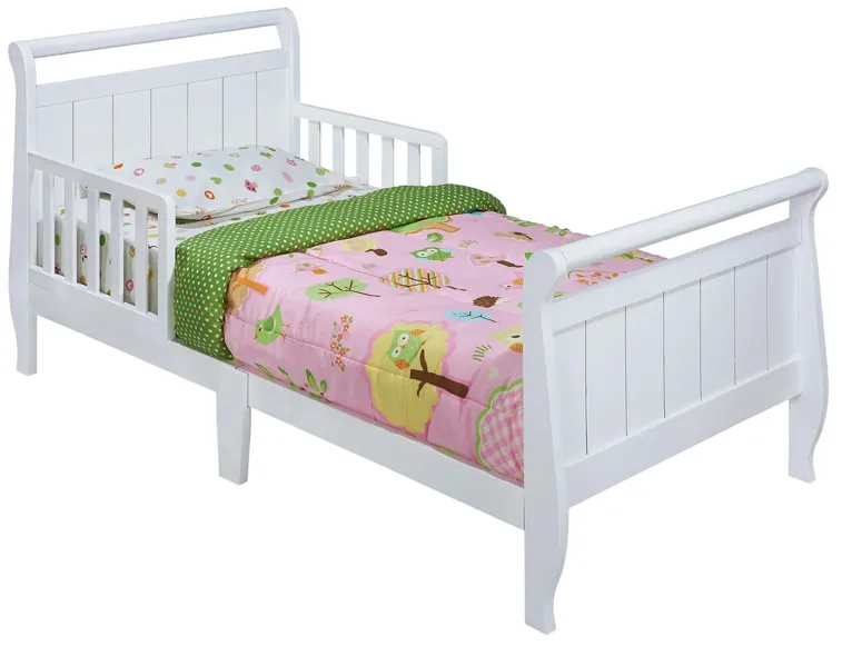 Nyla Sleigh Toddler Bed by Delta Children in White by Delta Children