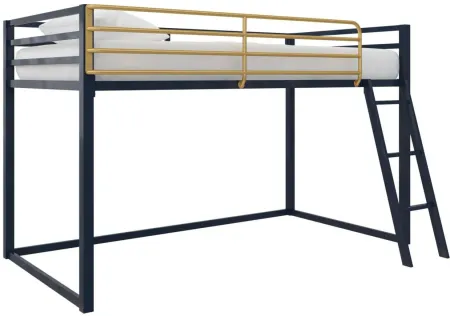 Little Seeds Monarch Hill Haven Metal Junior Loft Bed in Navy by DOREL HOME FURNISHINGS