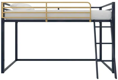 Little Seeds Monarch Hill Haven Metal Junior Loft Bed in Navy by DOREL HOME FURNISHINGS