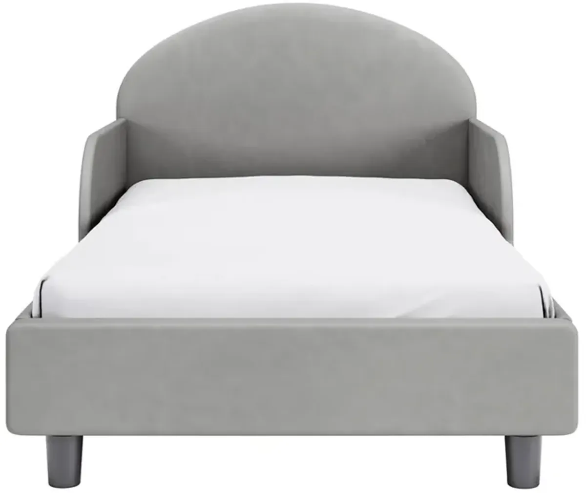 Oliver Upholstered Toddler Bed with Storage Pockets in Gray by DOREL HOME FURNISHINGS