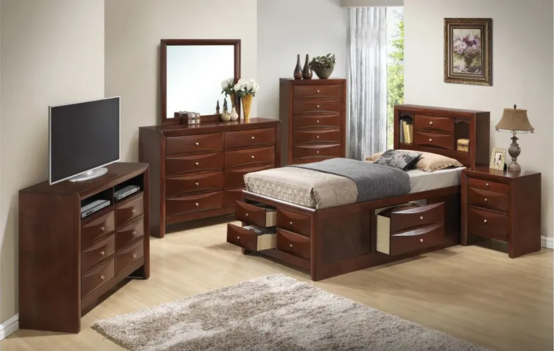 Marilla Captain's Bed in Cherry by Glory Furniture