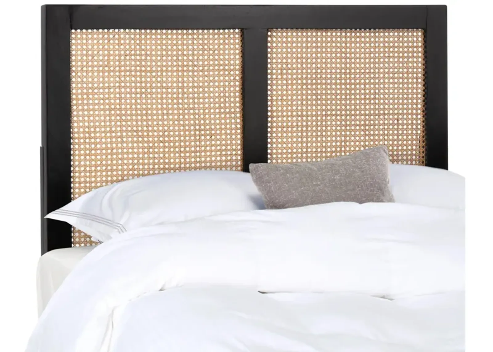 Vienna Cane Mounted Headboard in Black by Safavieh