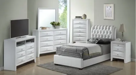 Marilla Upholstered Bed in White by Glory Furniture