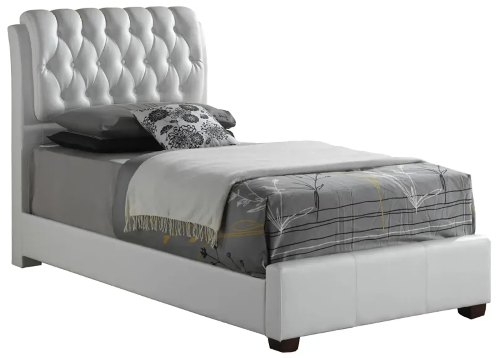 Marilla Upholstered Bed in White by Glory Furniture