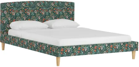 Drita Platform Bed in Cameila Multi Green Oga by Skyline