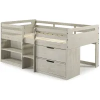 Handles Low Loft Bed in Light Gray by Donco Trading