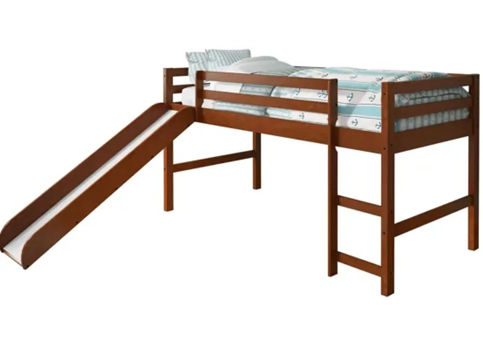 Tent Low Loft Bed with Slide in Espresso by Donco Trading