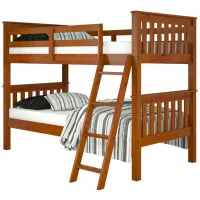San Antonio Twin over Twin Bunk Bed with Slat Kit in Espresso by Donco Trading