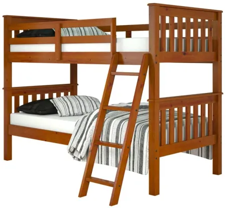 San Antonio Twin over Twin Bunk Bed with Slat Kit in Espresso by Donco Trading
