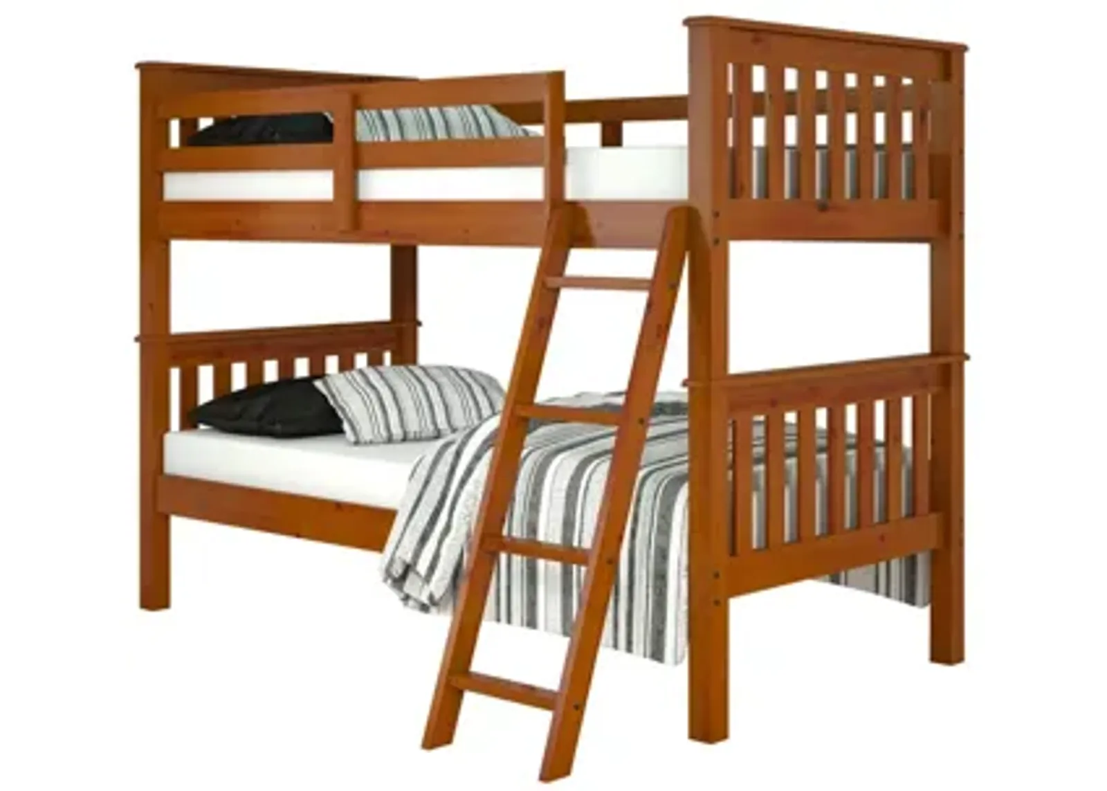 San Antonio Bunk Bed with Slat Kit in Espresso by Donco Trading